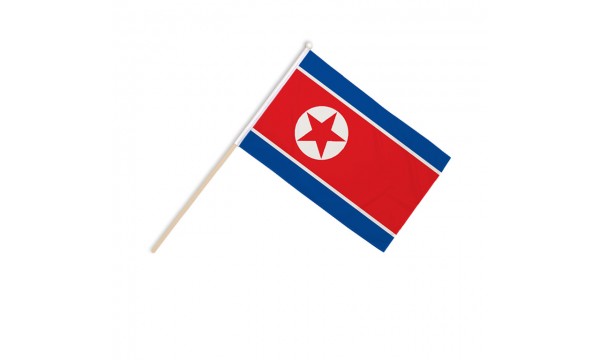 Korea North Hand Flags